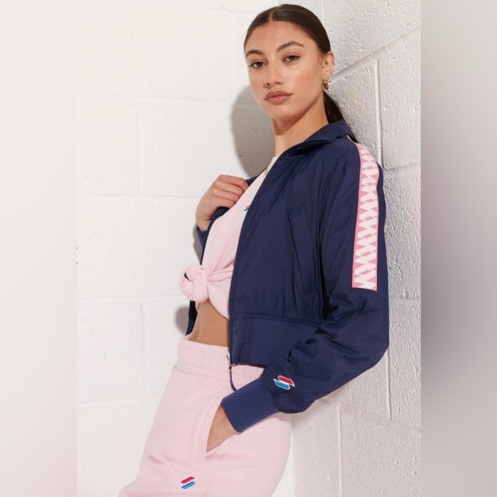 NEW SUPERDRY- non hooded track windbreaker - Picture 2 of 9